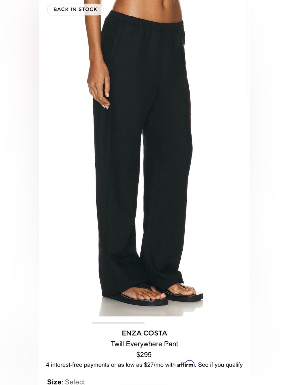 Enza costa black linen everywhere pants